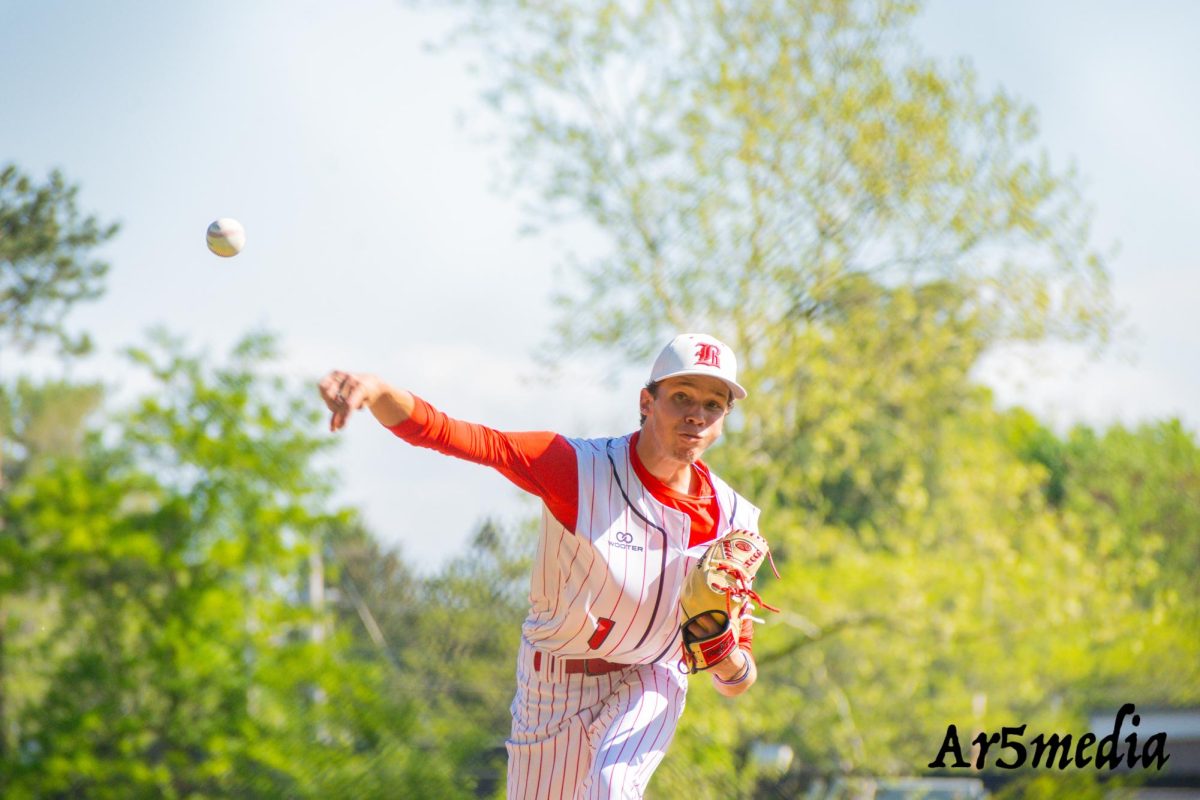 Senior Evan Hoeckele pitching during a game against Union Catholic 