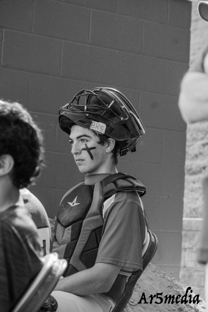 Junior Matt Falzarano getting ready to go into a game against Rutherford