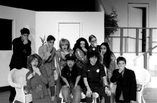 Cast of Rumors by Neil Simon preparing for the play on Nov 1st, 2nd, and 3rd