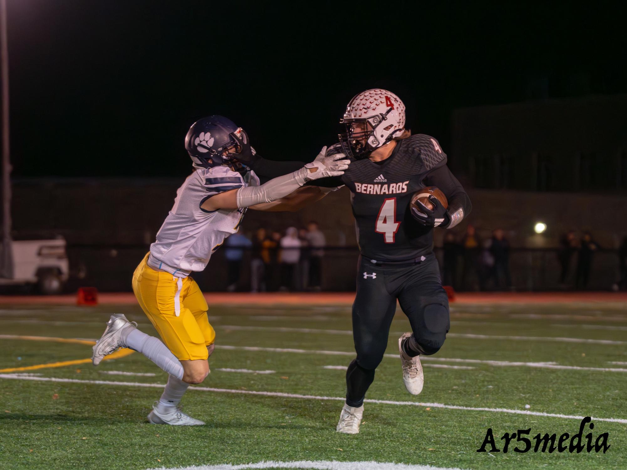 Sophomore Patrick Carlisle running up field in a game against Pequannock 