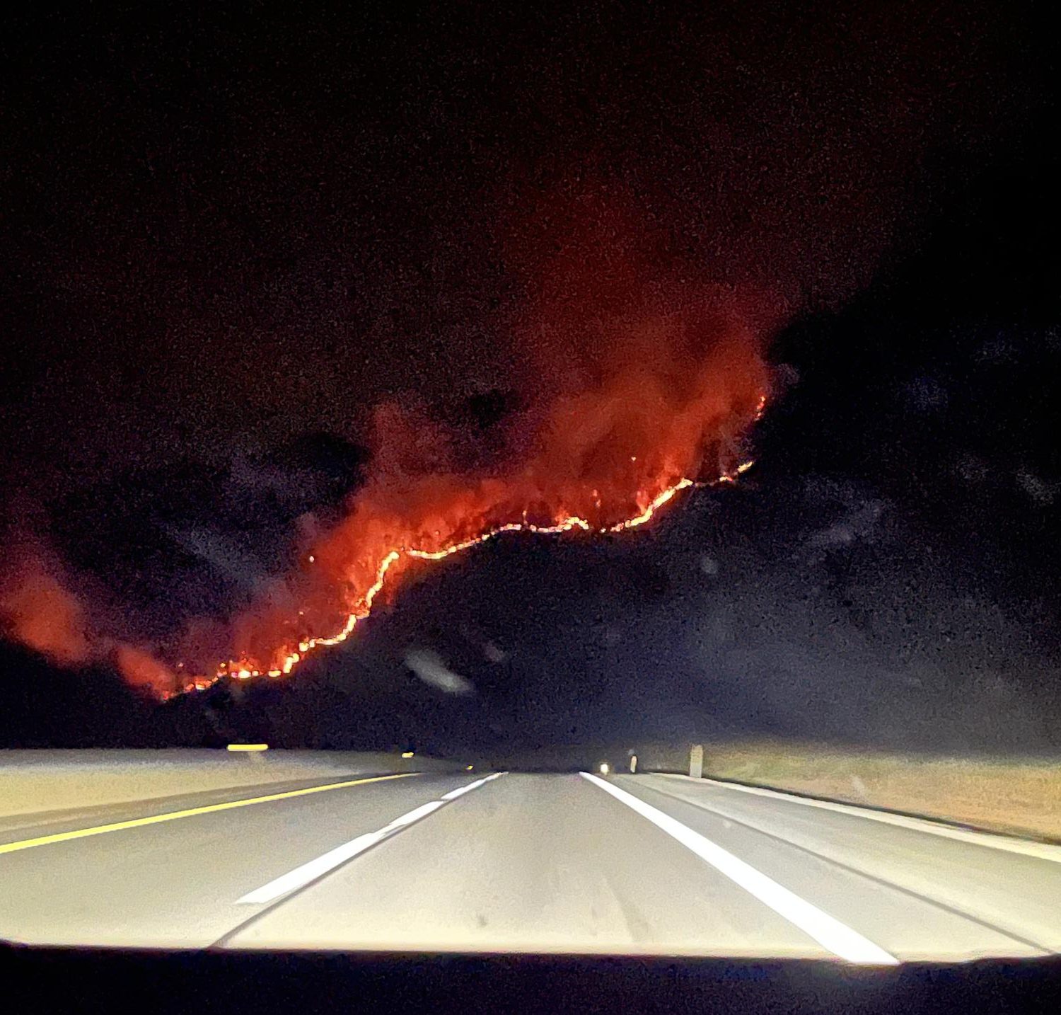 A wildfire seen in West Virginia in November, as states battle dry weather with increase of wildfires 