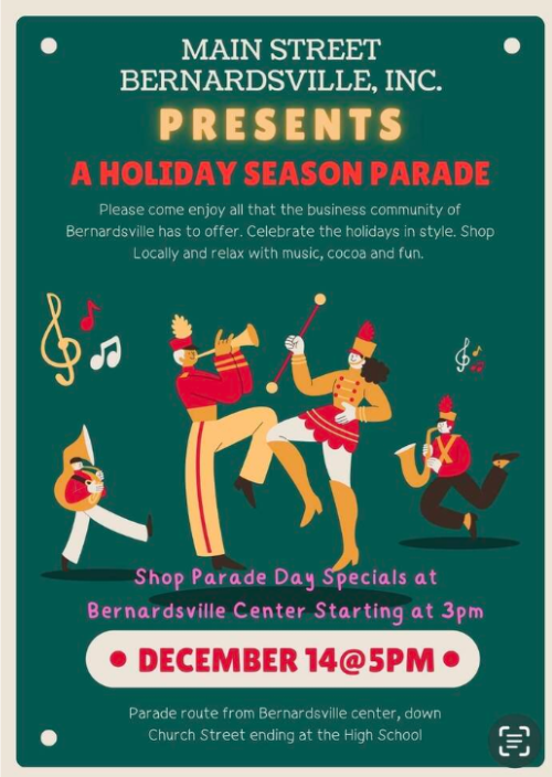 Poster advertising the Bernardsville holiday parade