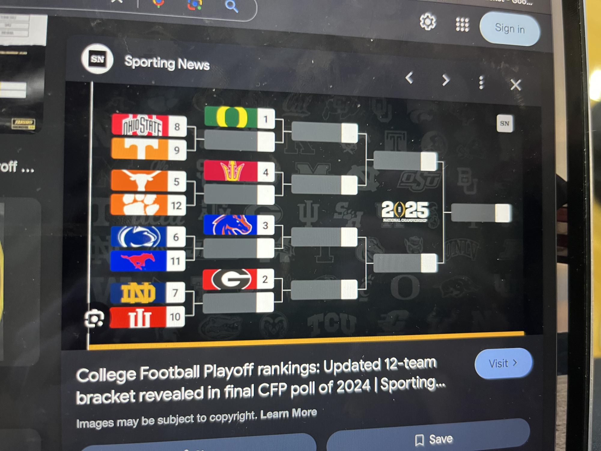 Revamped college football playoff bracket with 12 teams