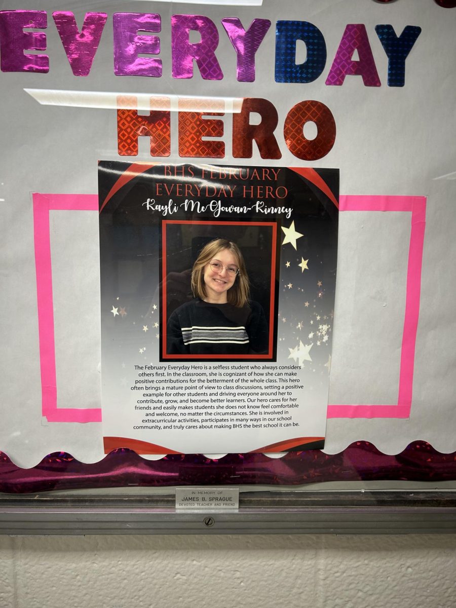 Kayli is recognized on the wall right next to guidance if you want to check it out 