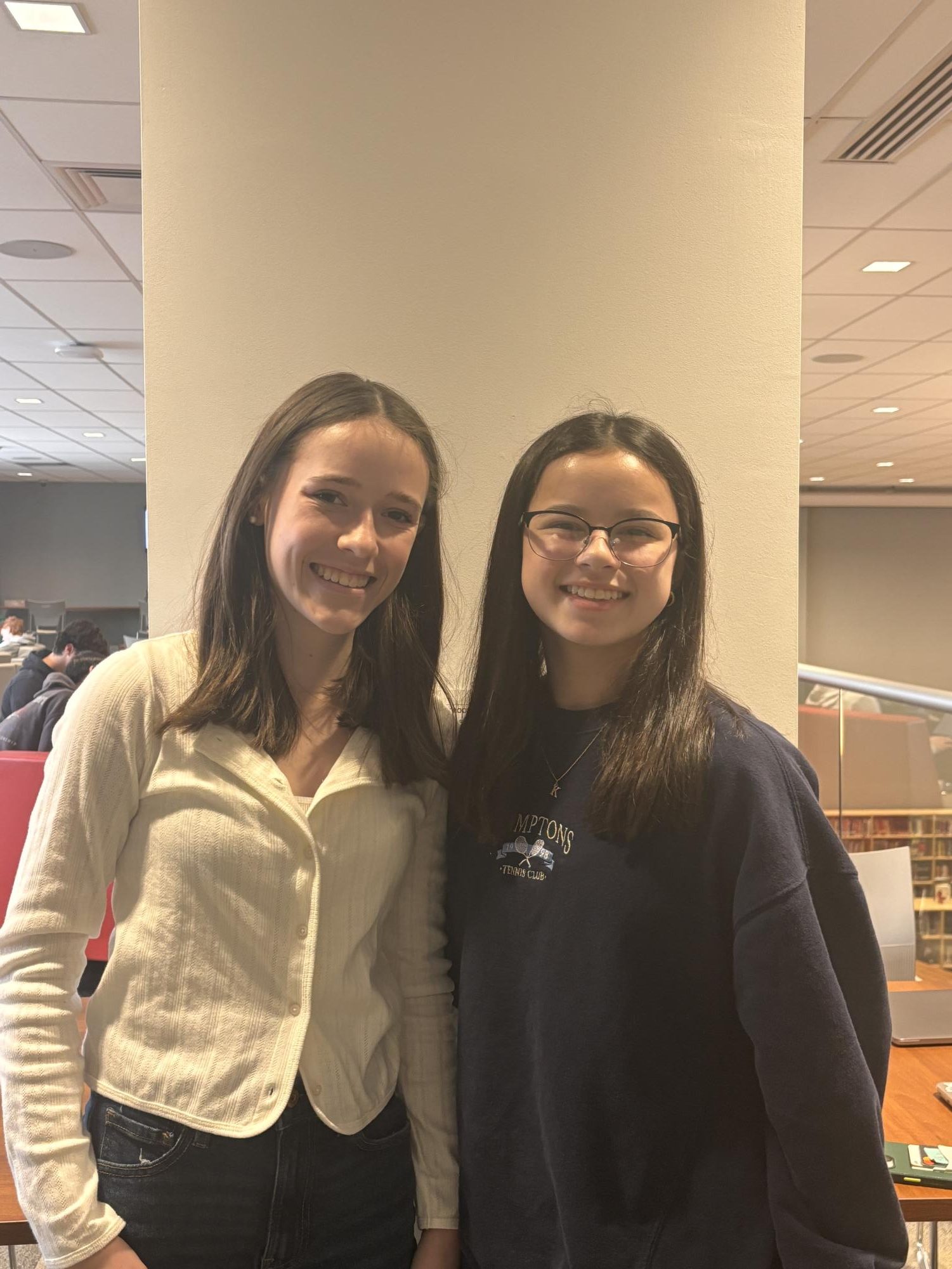 Caroline Soell '28 (left) and Khloey Kouflie '28 (right) are the student founders of "DECA"